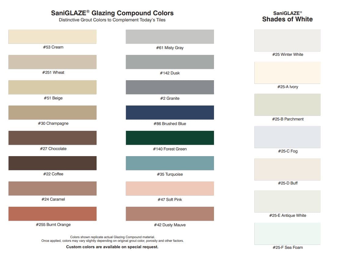 SG-Grout Color Chart