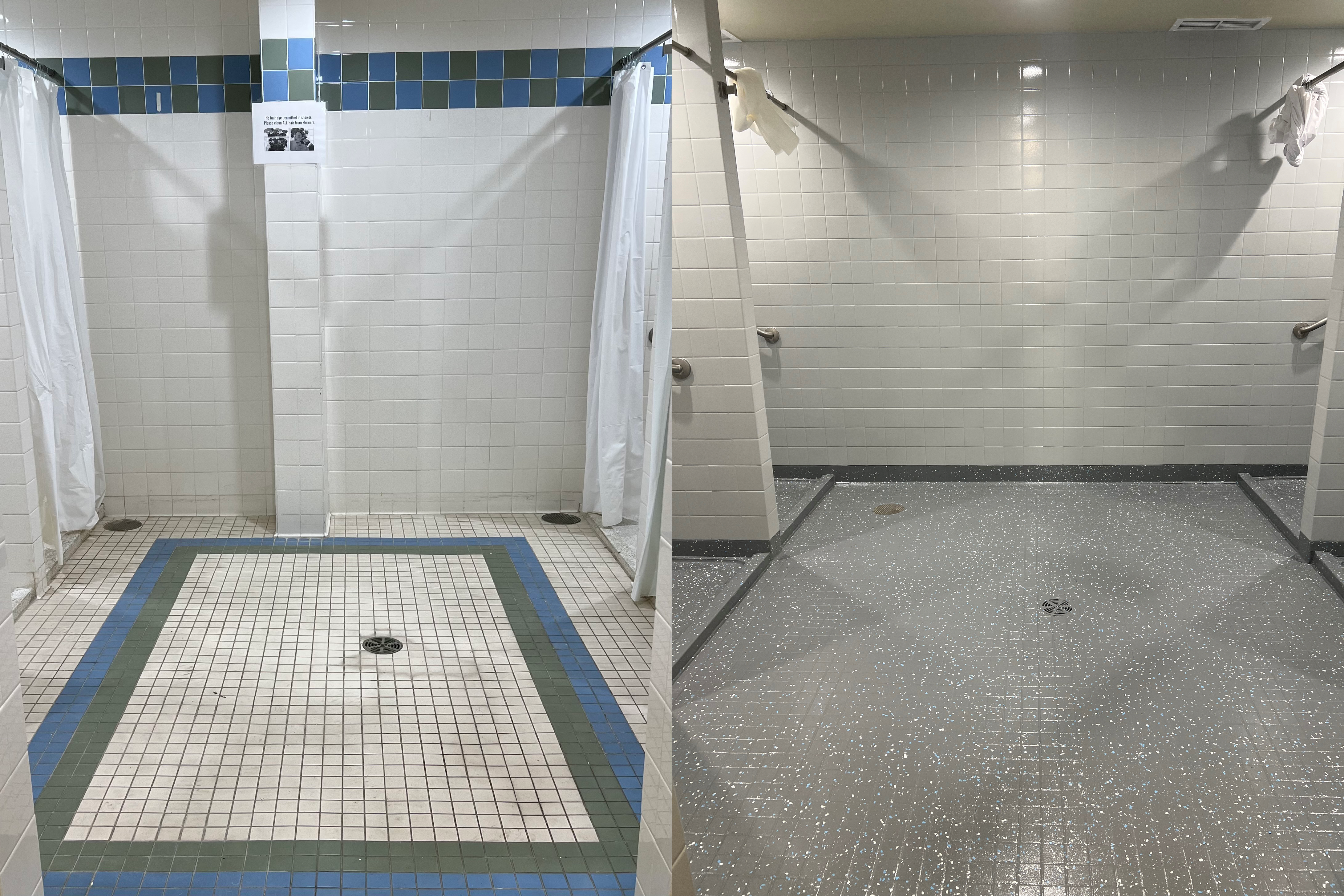 Susan Bechtold - Tri-State Tile Restoration - VariGLAZE & ChromaGLAZE - Showers - Before After 1
