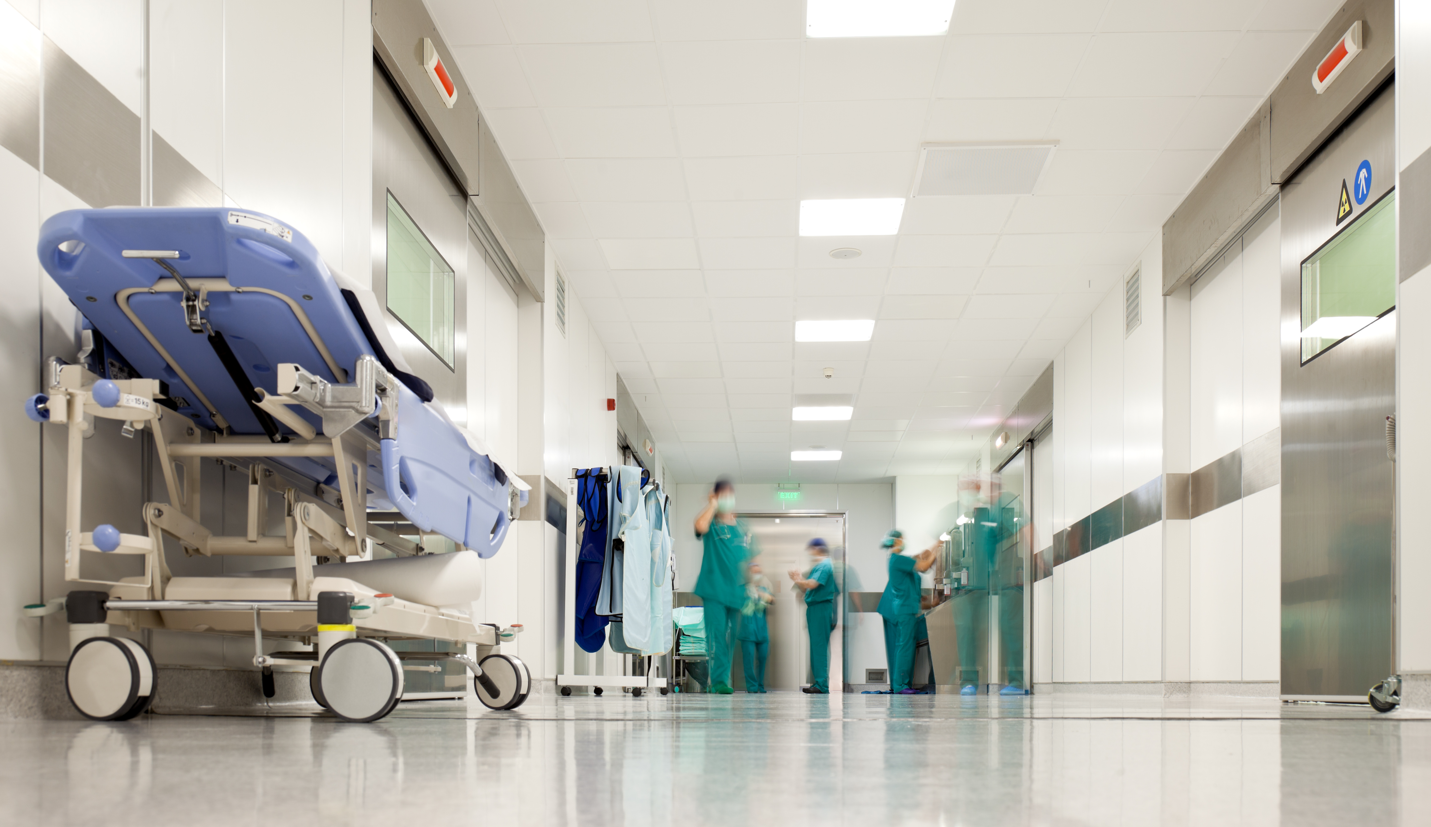 Hospital surgery corridor stock photo